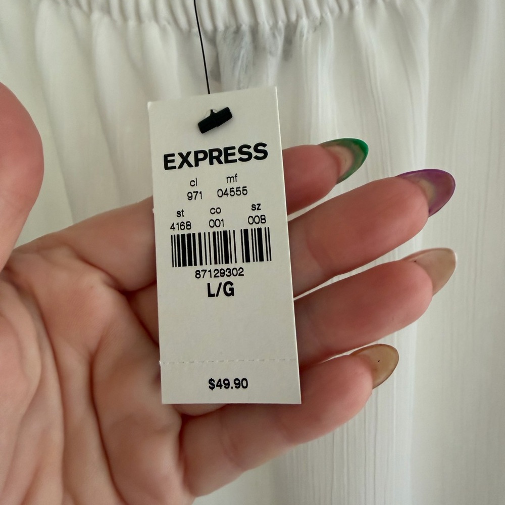 Express White Off-Shoulder Blouse - Picture 3 of 3